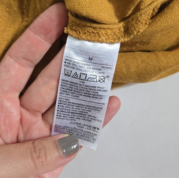 Old Navy linen romper mustard sz M - Picture 8 of 10